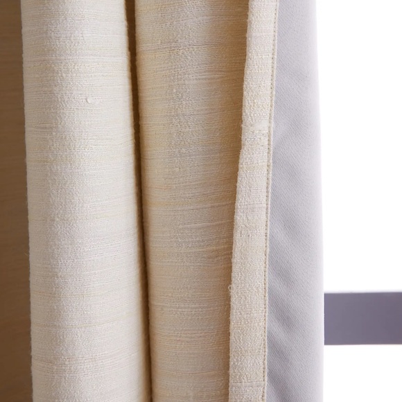 NWT Quince 1 Panel 48x108 Raw Silk Ivory Room Darkening Lining Curtain 0036 - Picture 3 of 4